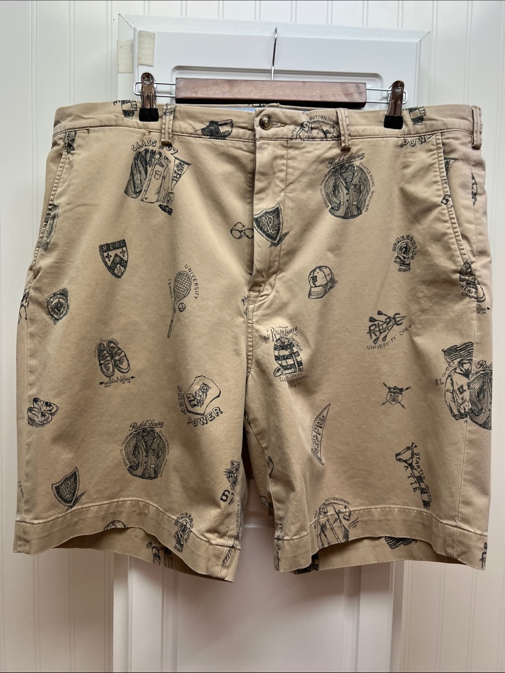 Polo by Ralph Lauren Tan Printed Flat-Front Shorts